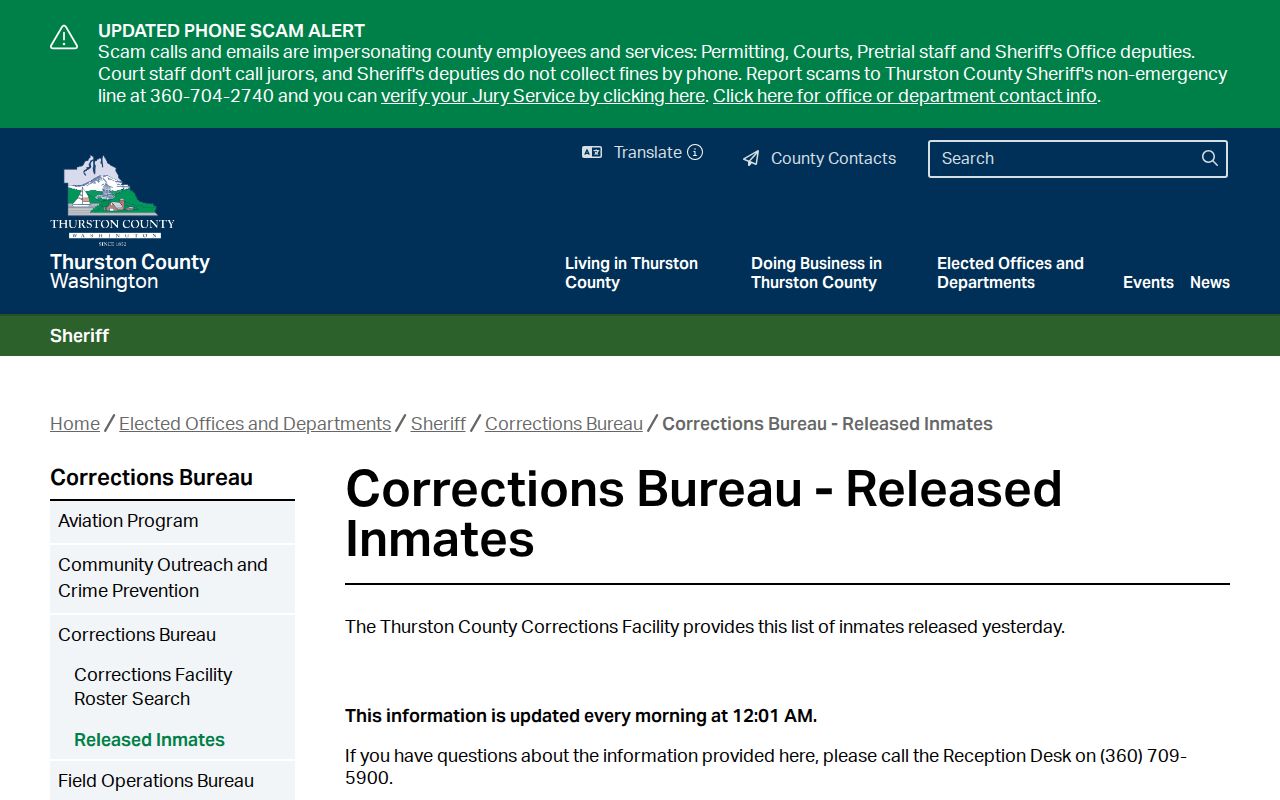 Thurston County released booking records for yesterday